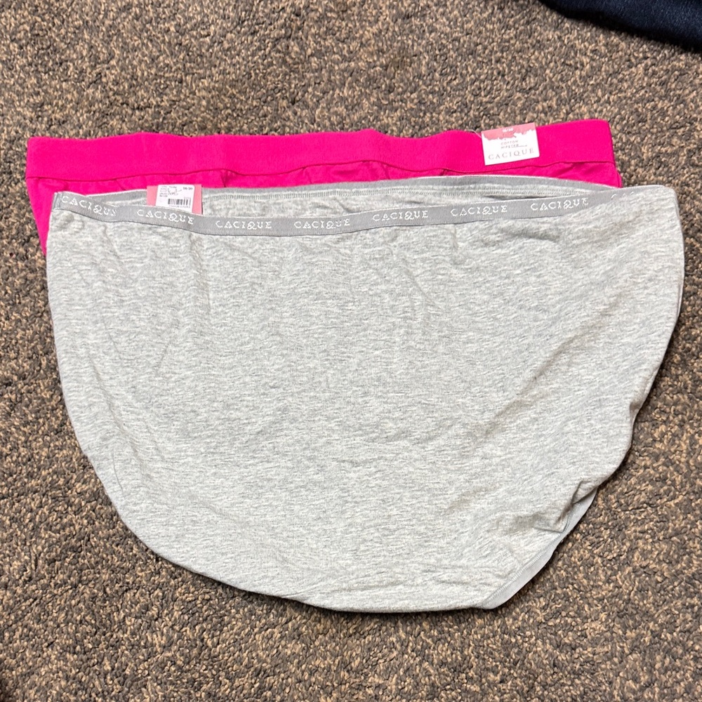 Cacique Vibrant Pink and Soft Gray Panties Trio New With Tags 18/20 - Picture 4 of 6
